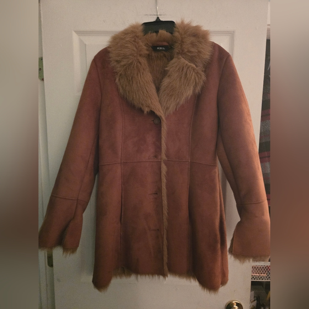 Vintage Suede & Faux Fur Coat